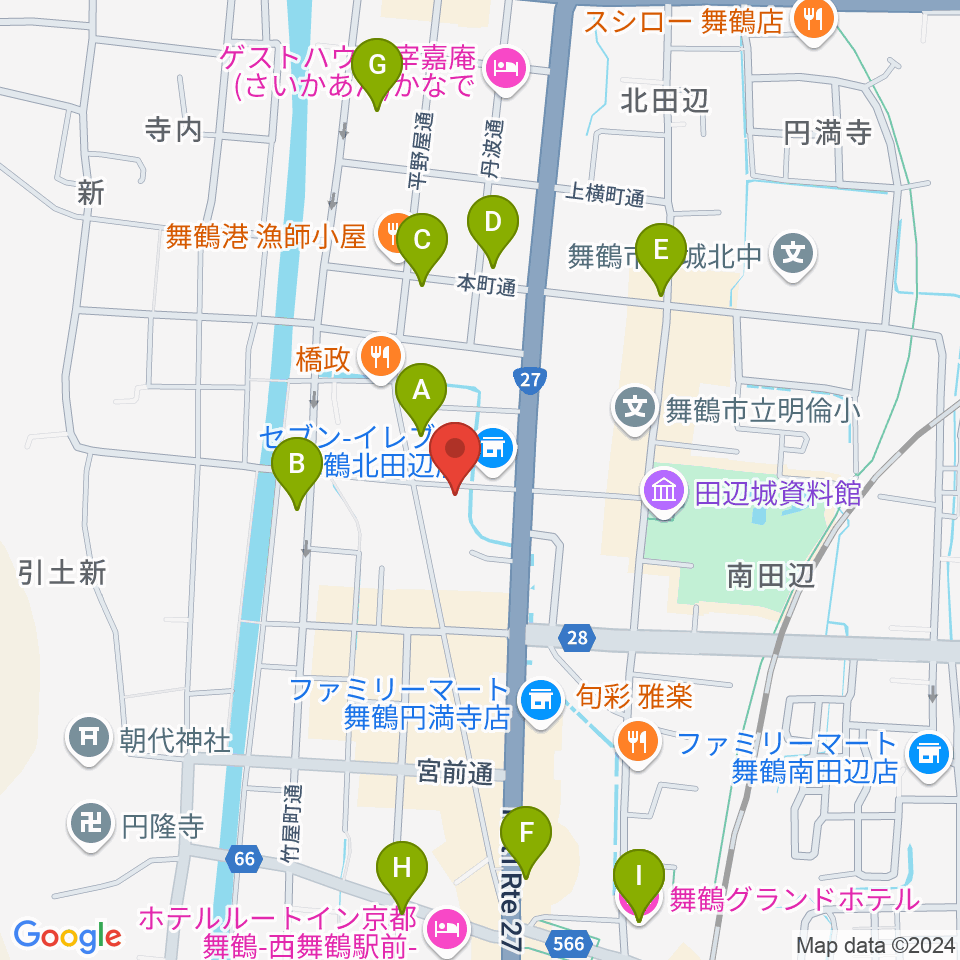 FMまいづる周辺のカフェ一覧地図