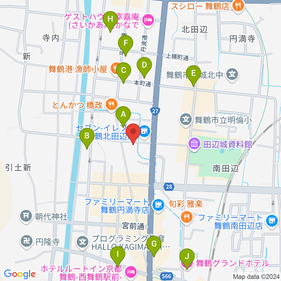 FMまいづる周辺のカフェ一覧地図