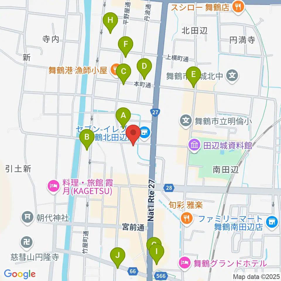 FMまいづる周辺のカフェ一覧地図