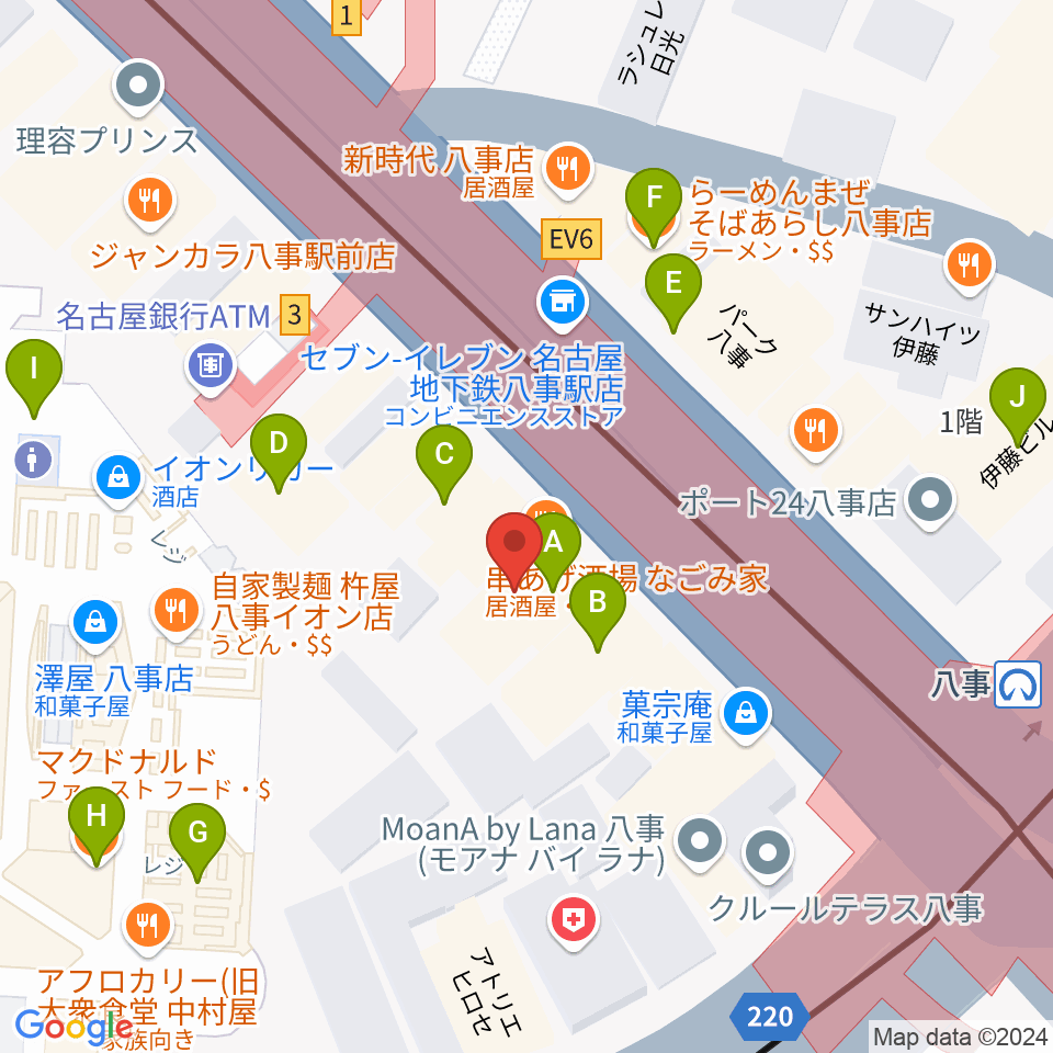 ポワンポワンスタジオ八事校周辺のカフェ一覧地図