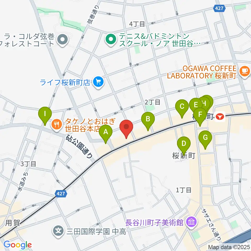 桜新町NEIGHBOR周辺のカフェ一覧地図