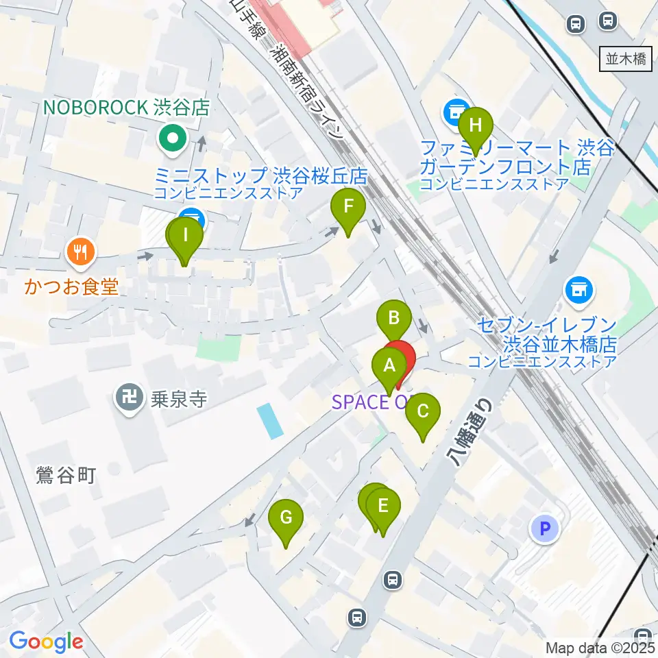 代官山スペースオッド周辺のカフェ一覧地図
