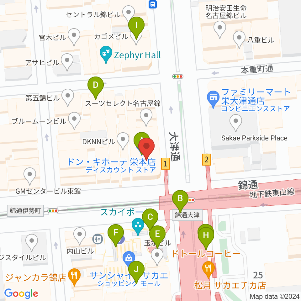 ORCA NAGOYA周辺のカフェ一覧地図