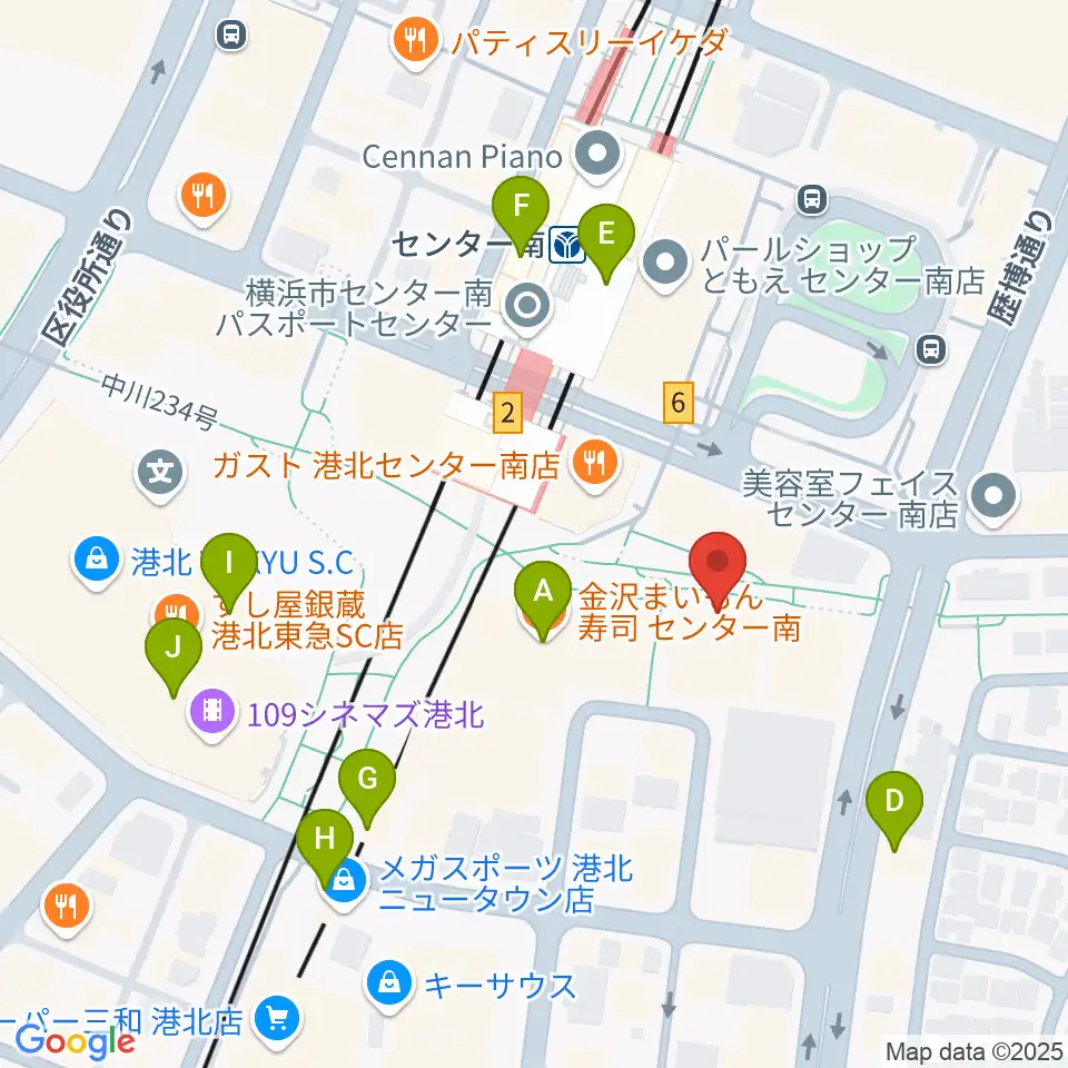 音楽サロンAria周辺のカフェ一覧地図