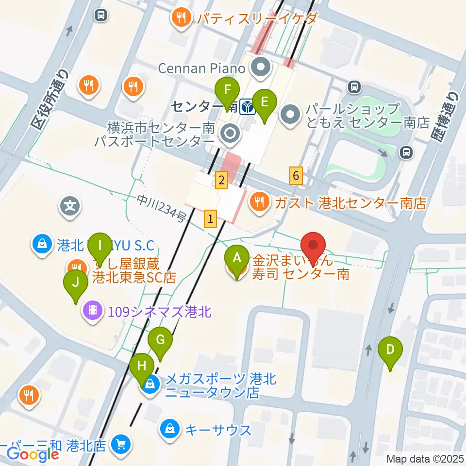 音楽サロンAria周辺のカフェ一覧地図