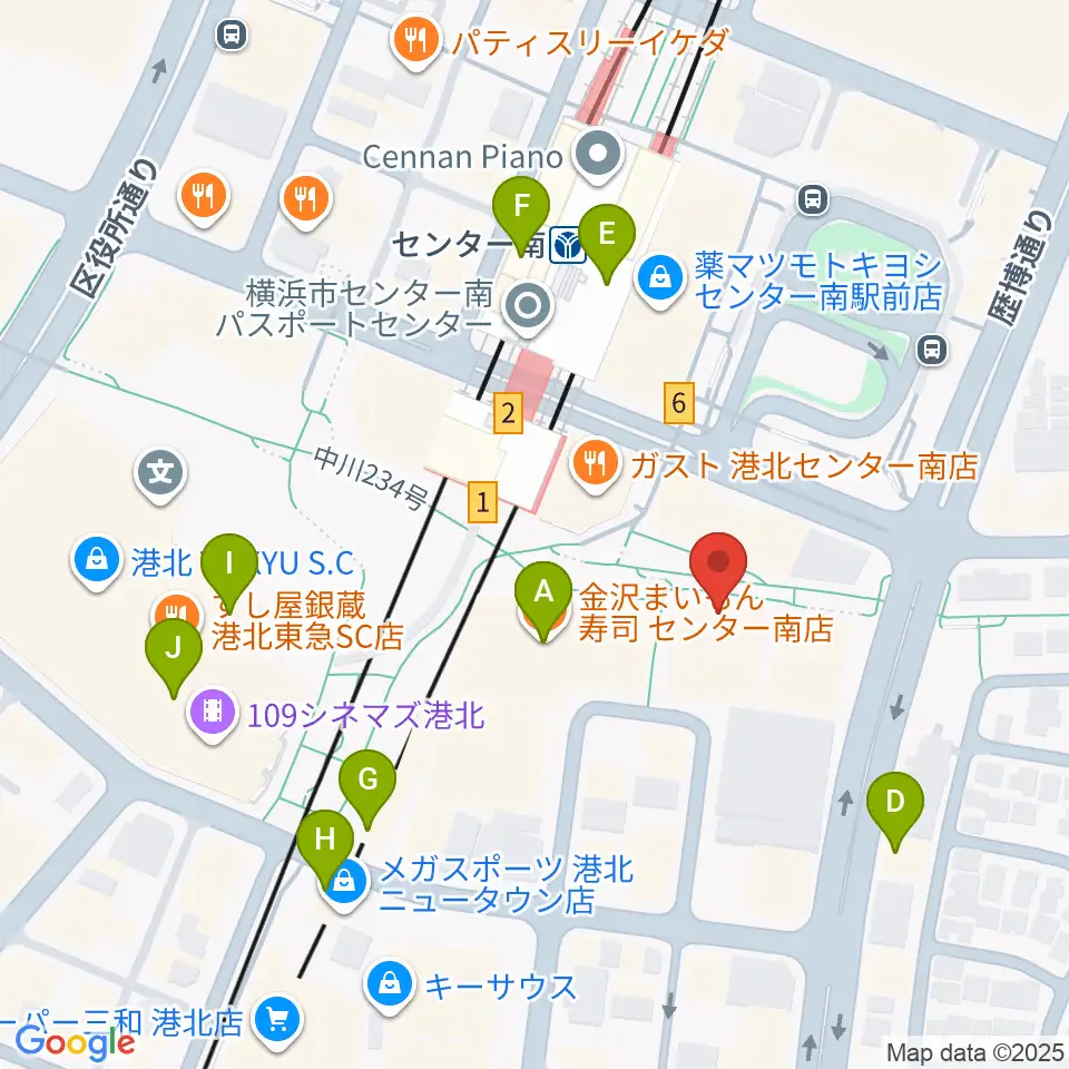 音楽サロンAria周辺のカフェ一覧地図