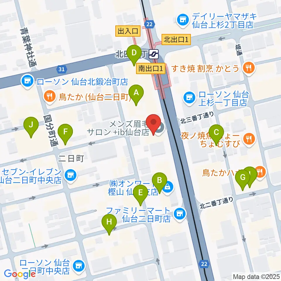 スタジオソルファ周辺のカフェ一覧地図