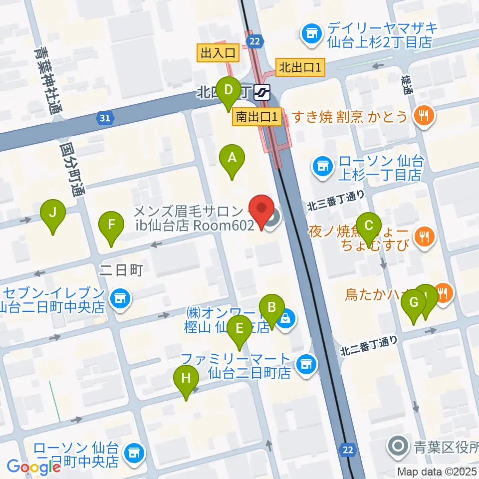 スタジオソルファ周辺のカフェ一覧地図