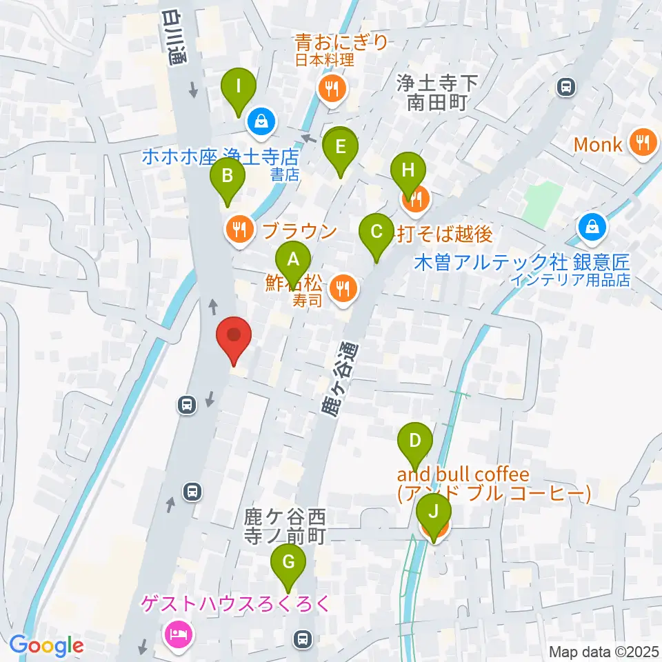 外 soto周辺のカフェ一覧地図