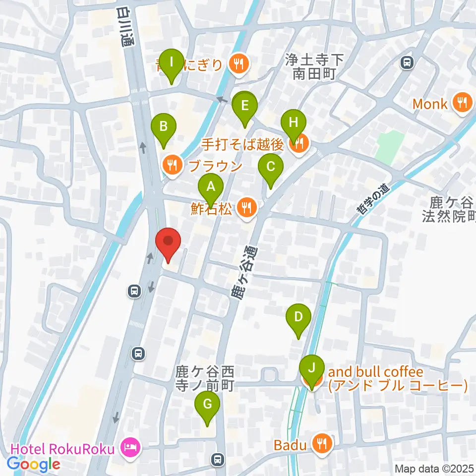 外 soto周辺のカフェ一覧地図