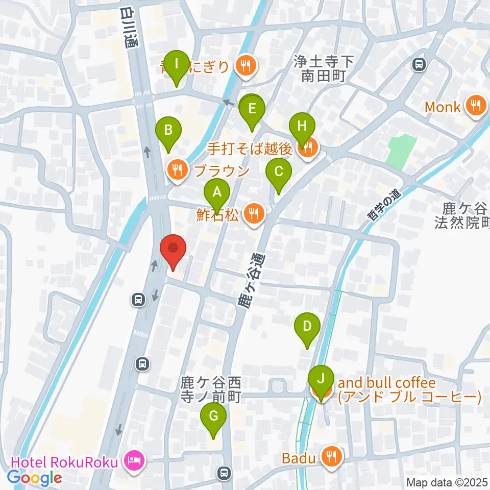 外 soto周辺のカフェ一覧地図