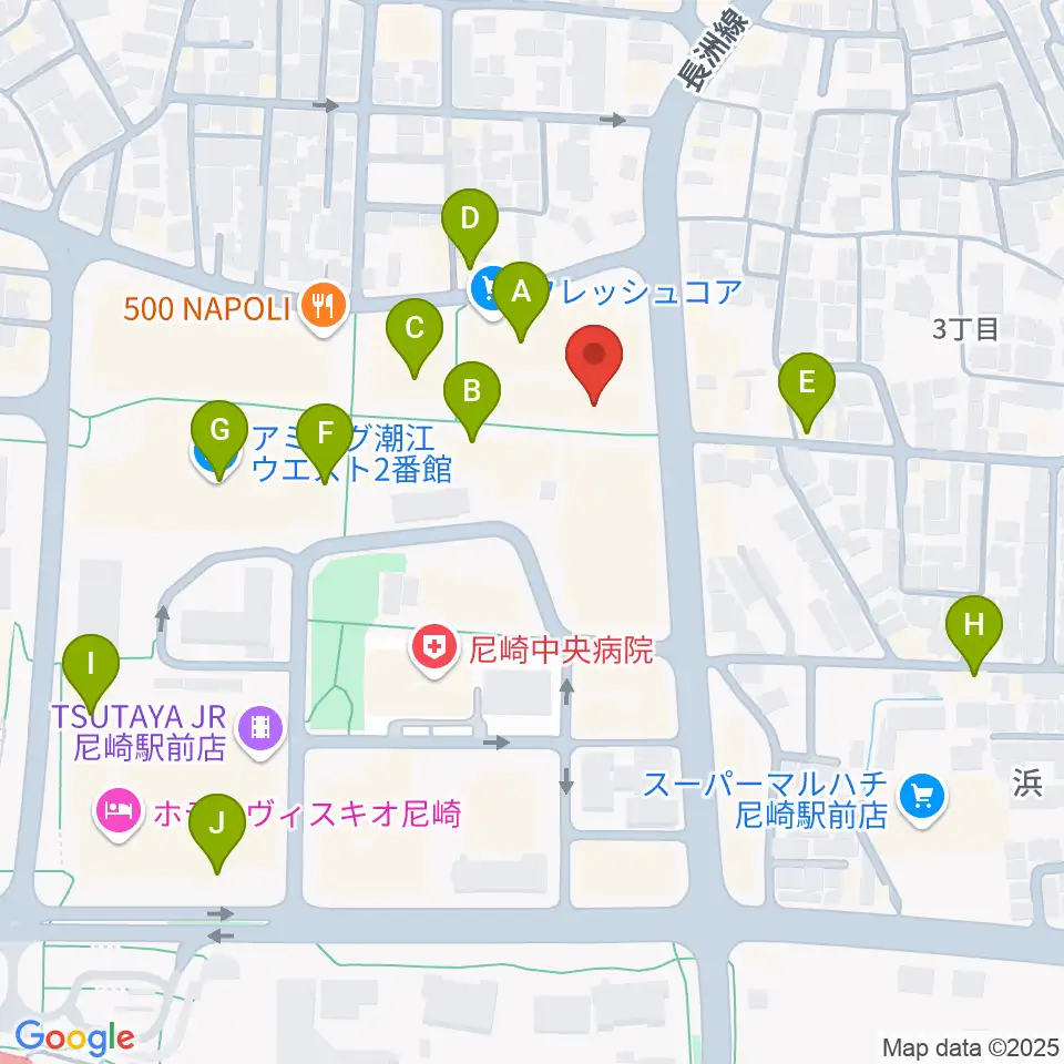 アール・エイチ・ワイ尼崎スタジオ周辺のカフェ一覧地図