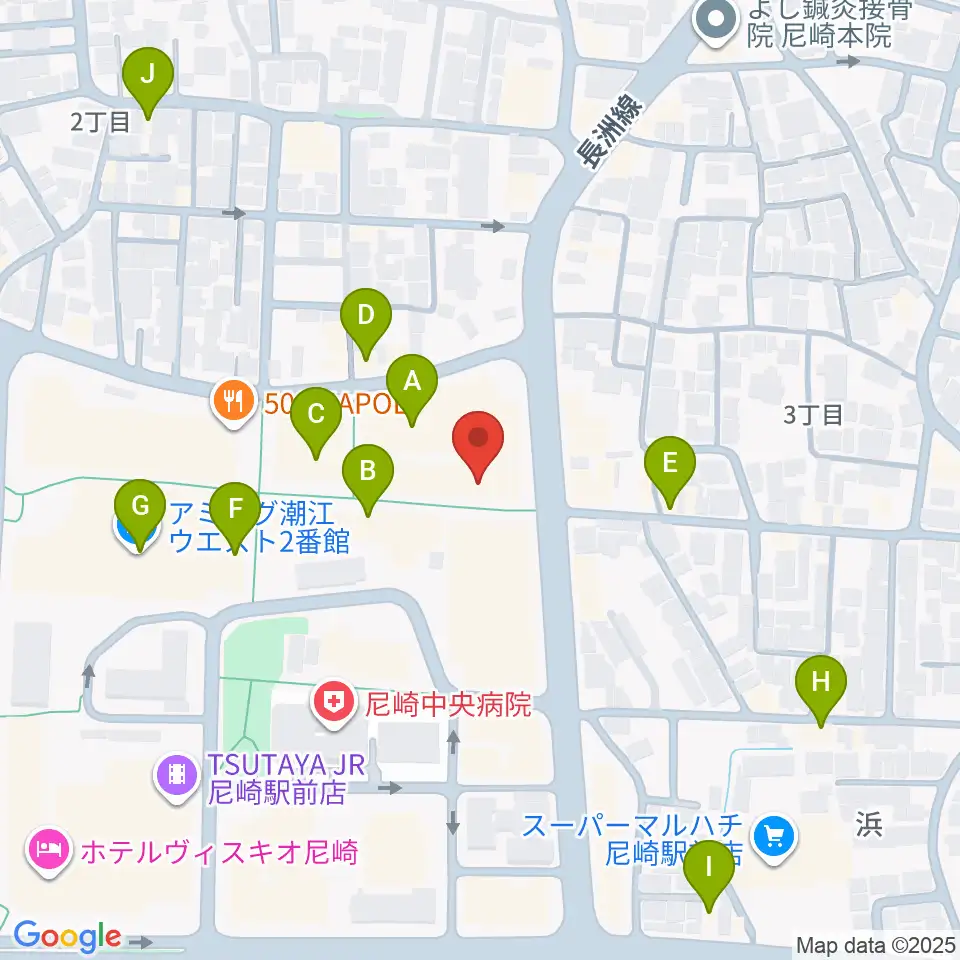 アール・エイチ・ワイ尼崎スタジオ周辺のカフェ一覧地図