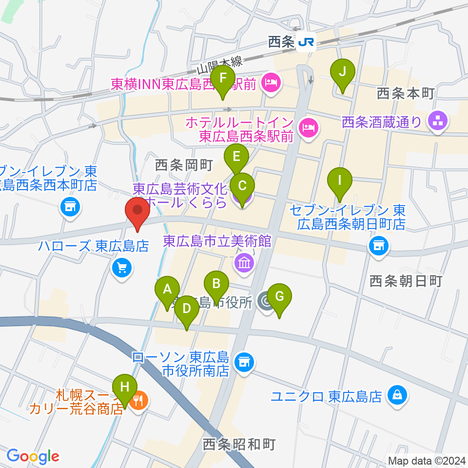 Music Pro Shopセッション西条駅前店周辺のカフェ一覧地図