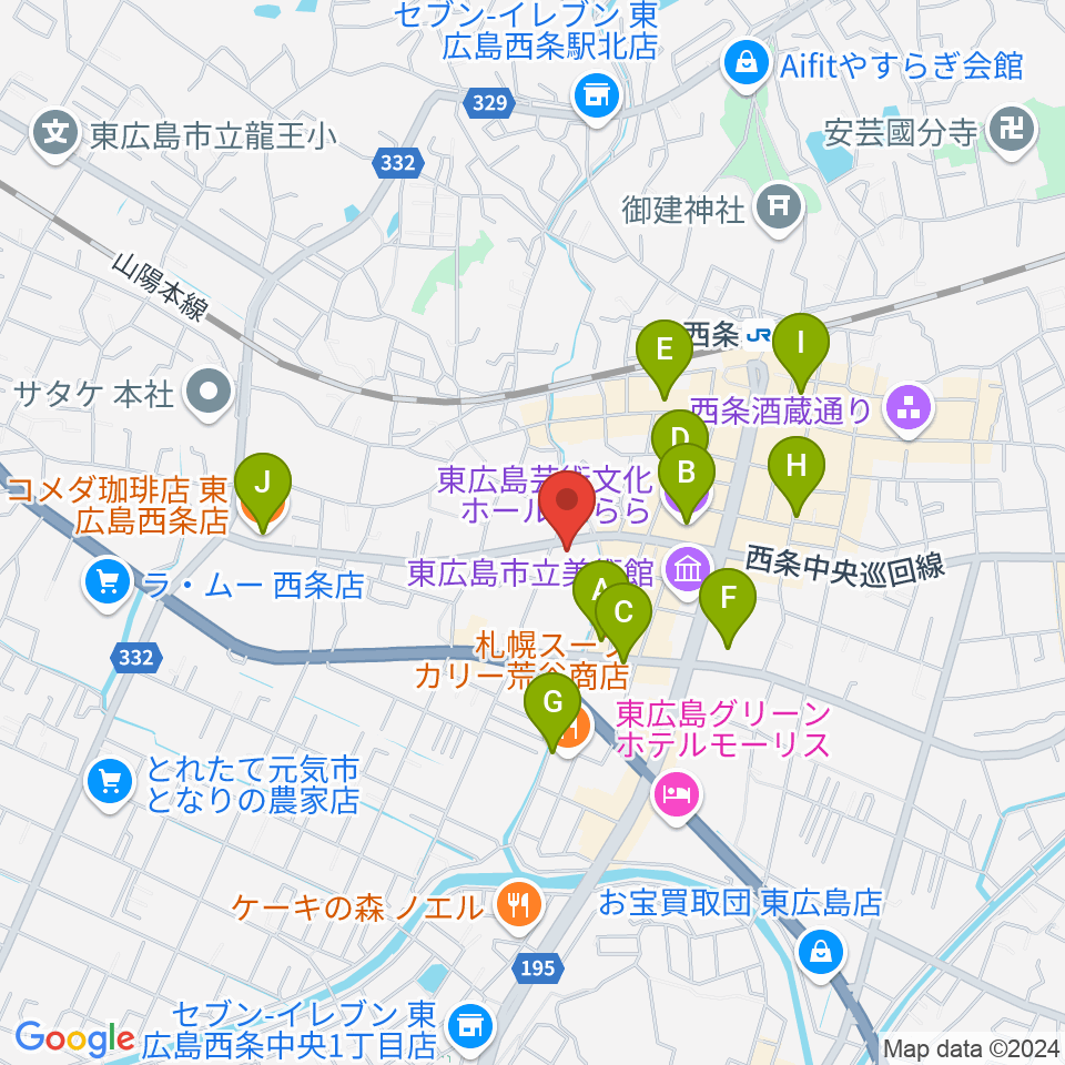 Music Pro Shopセッション西条駅前店周辺のカフェ一覧地図