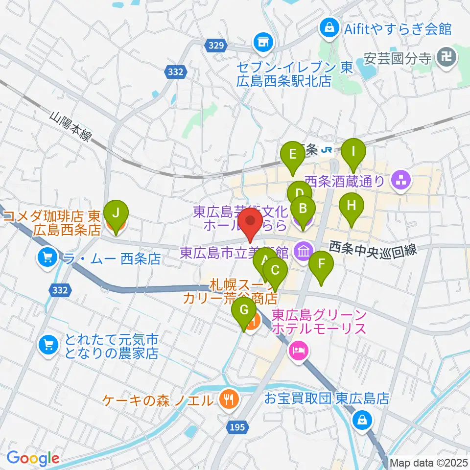 Music Pro Shopセッション西条駅前店周辺のカフェ一覧地図