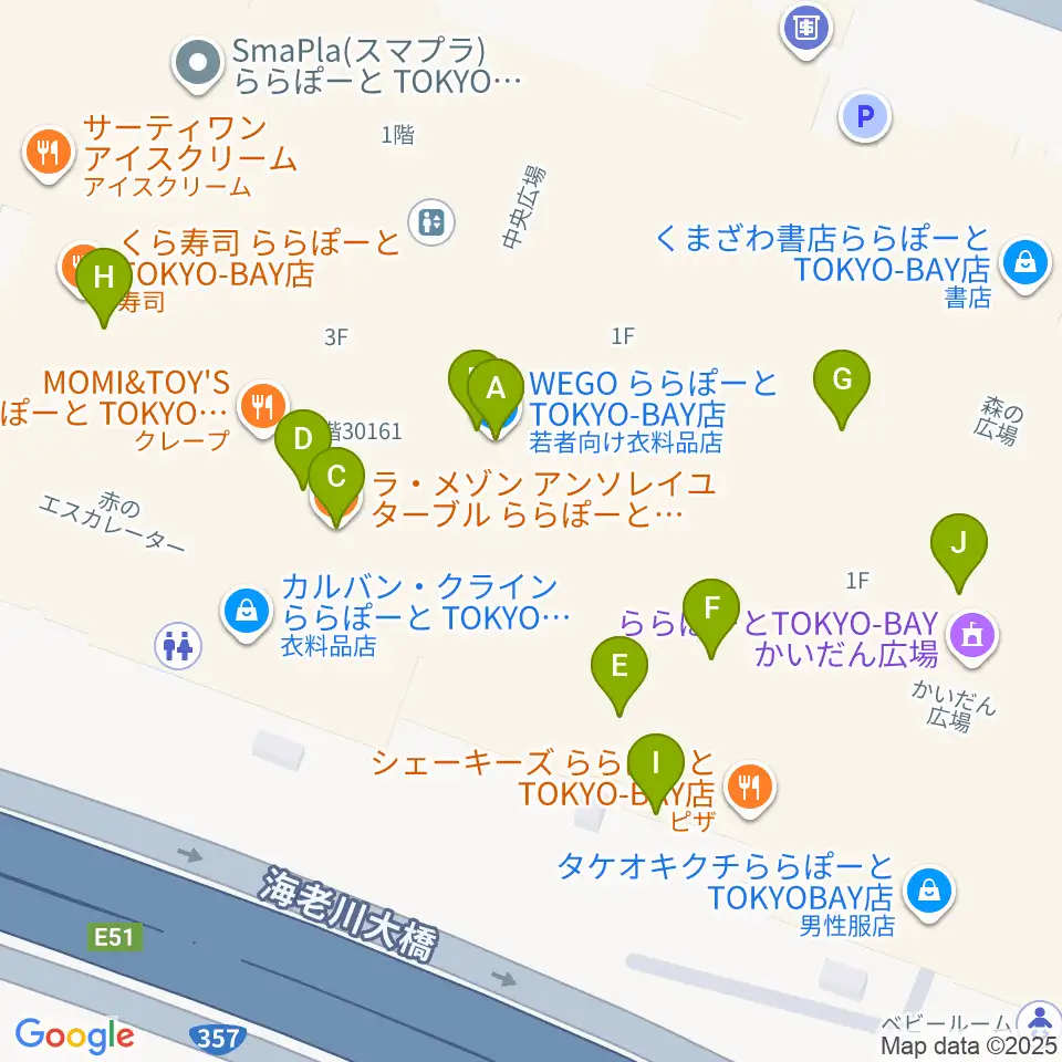 伊藤楽器 ららぽーとTOKYO-BAY店周辺のカフェ一覧地図