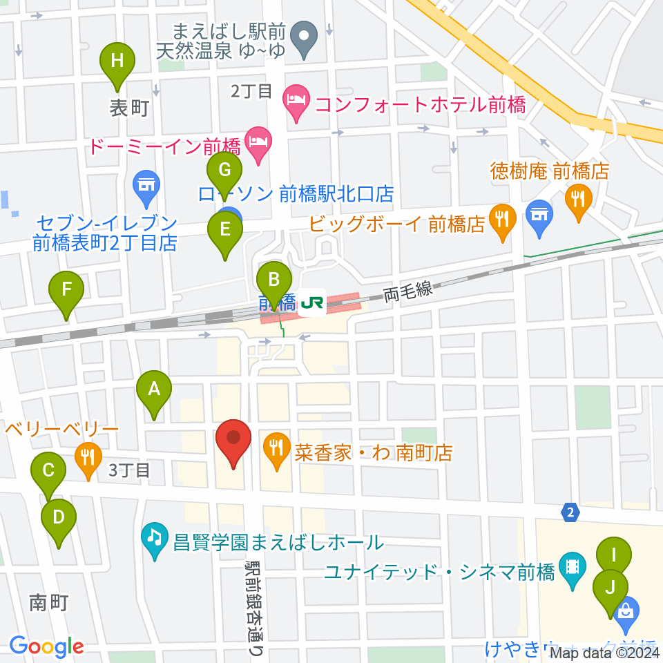 ブラスデコ周辺のカフェ一覧地図