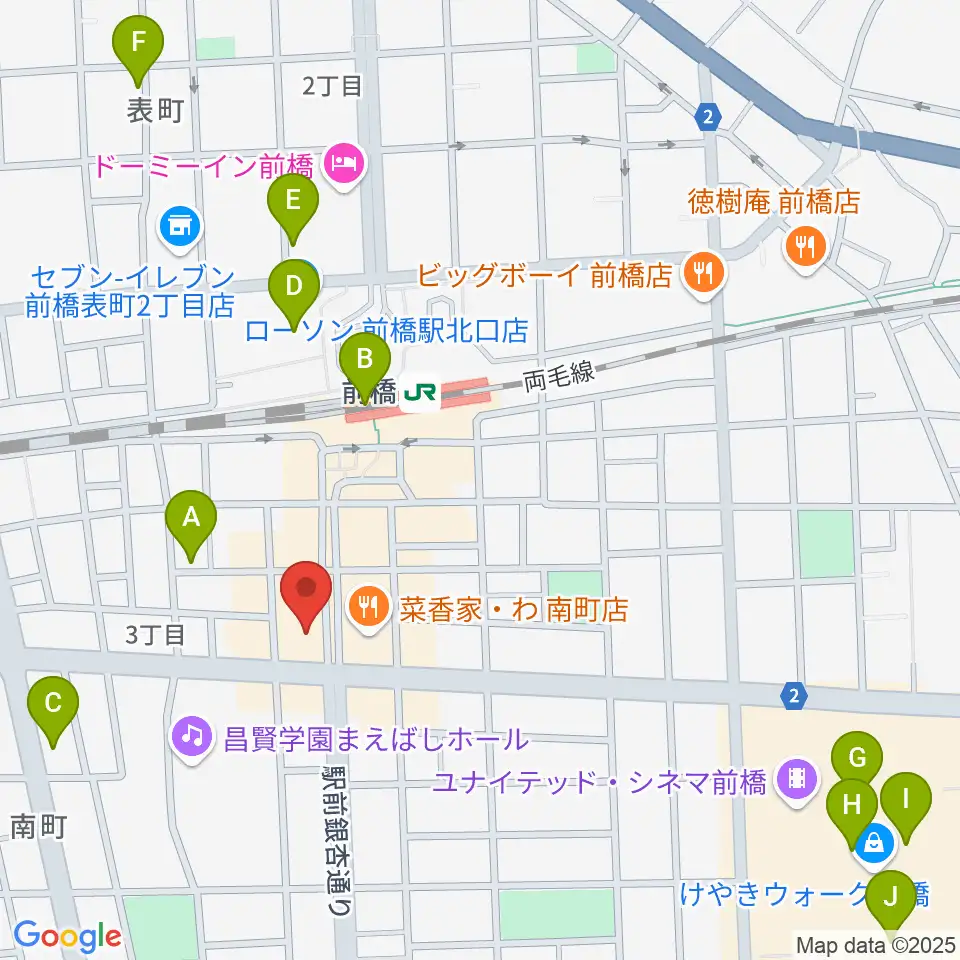 ブラスデコ周辺のカフェ一覧地図