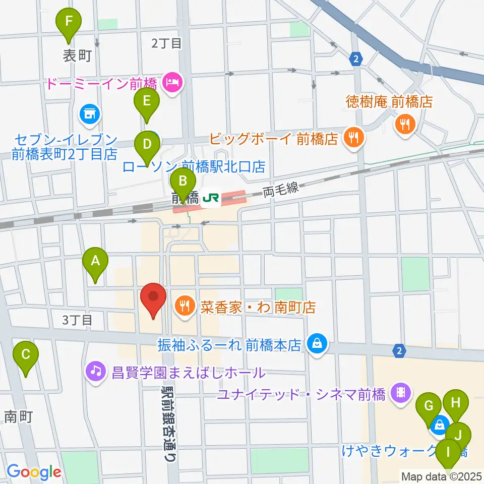 ブラスデコ周辺のカフェ一覧地図