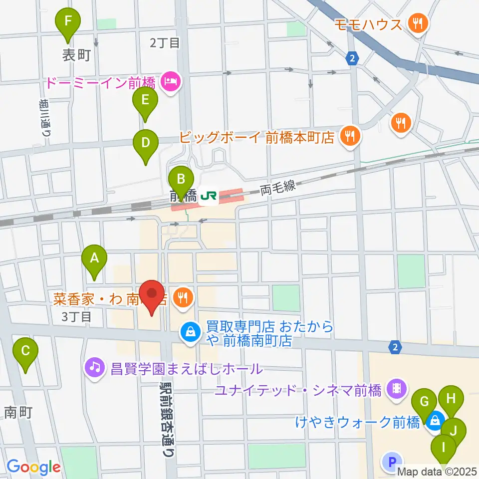 ブラスデコ周辺のカフェ一覧地図