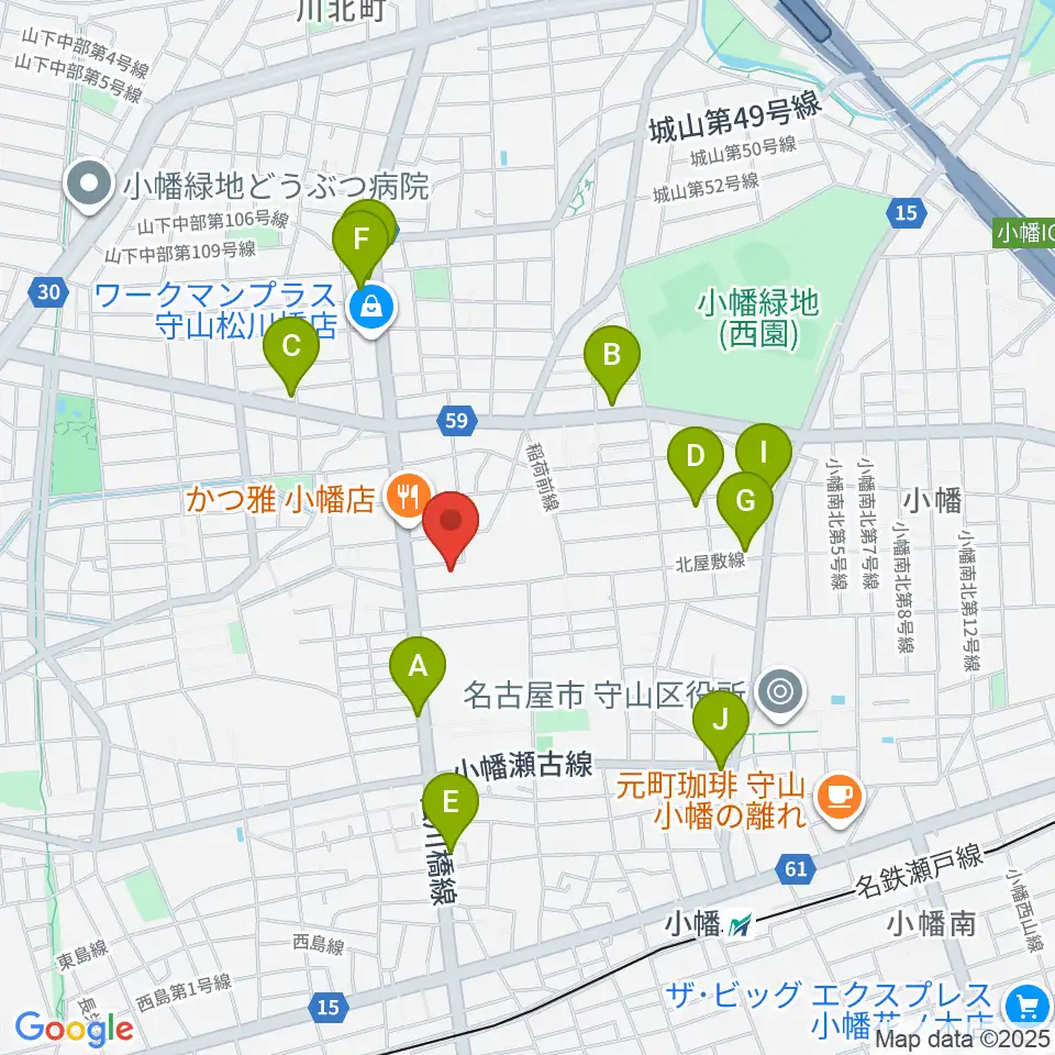 オットリーヤナカザワ周辺のカフェ一覧地図