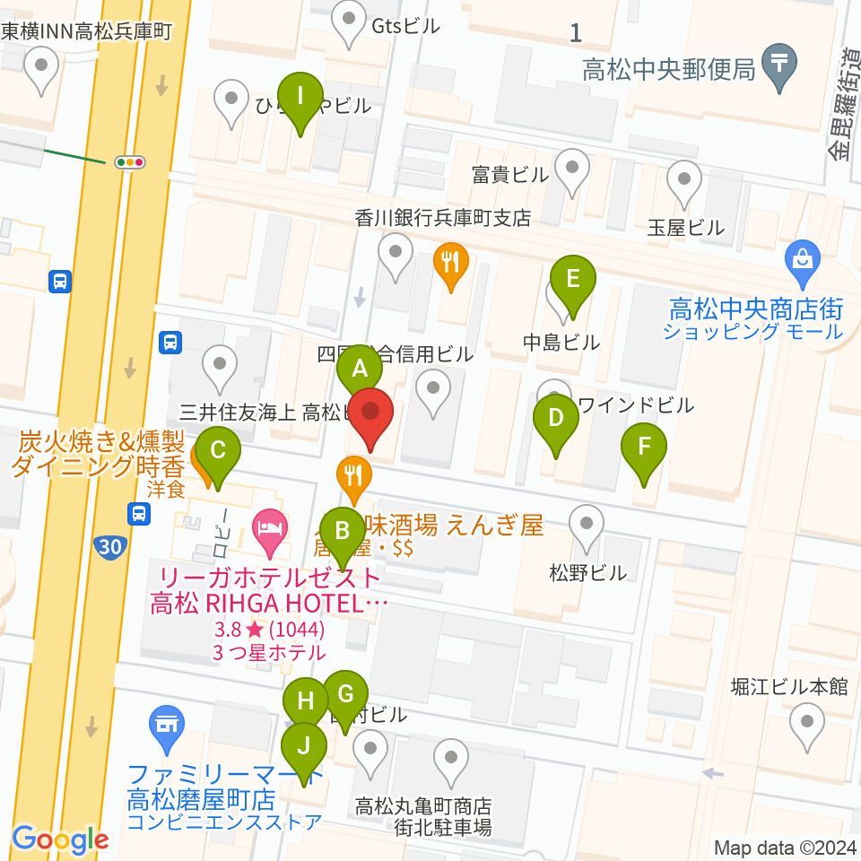 add9 Guitars周辺のカフェ一覧地図