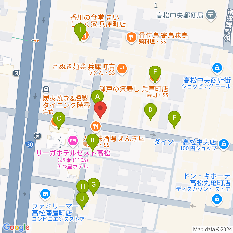 add9 Guitars周辺のカフェ一覧地図