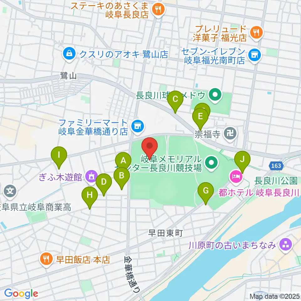岐阜メモリアルセンターで愛ドーム周辺のカフェ一覧地図