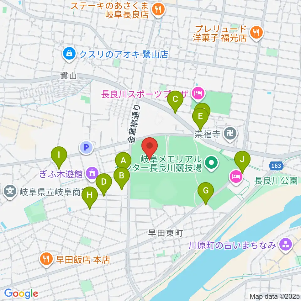 岐阜メモリアルセンターで愛ドーム周辺のカフェ一覧地図