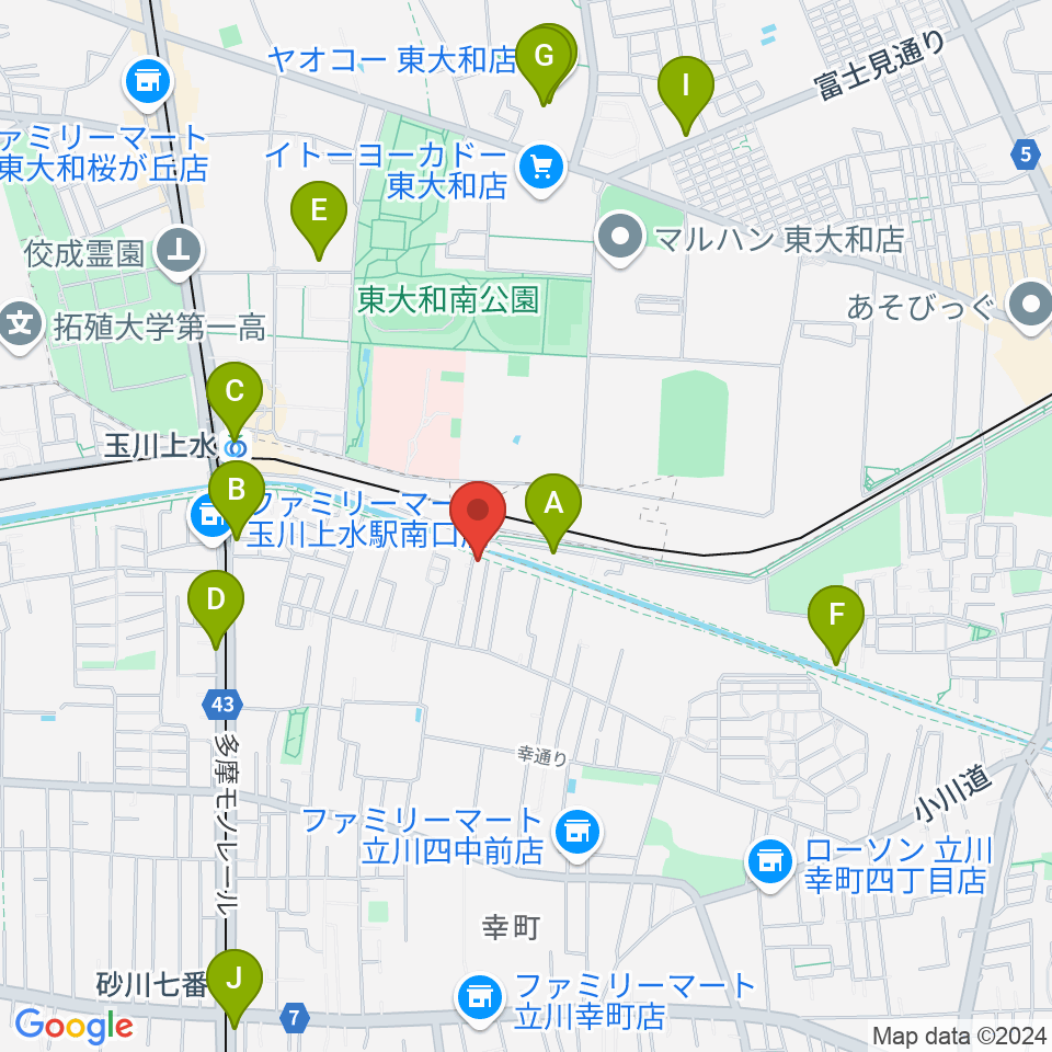 ロバハウス周辺のカフェ一覧地図