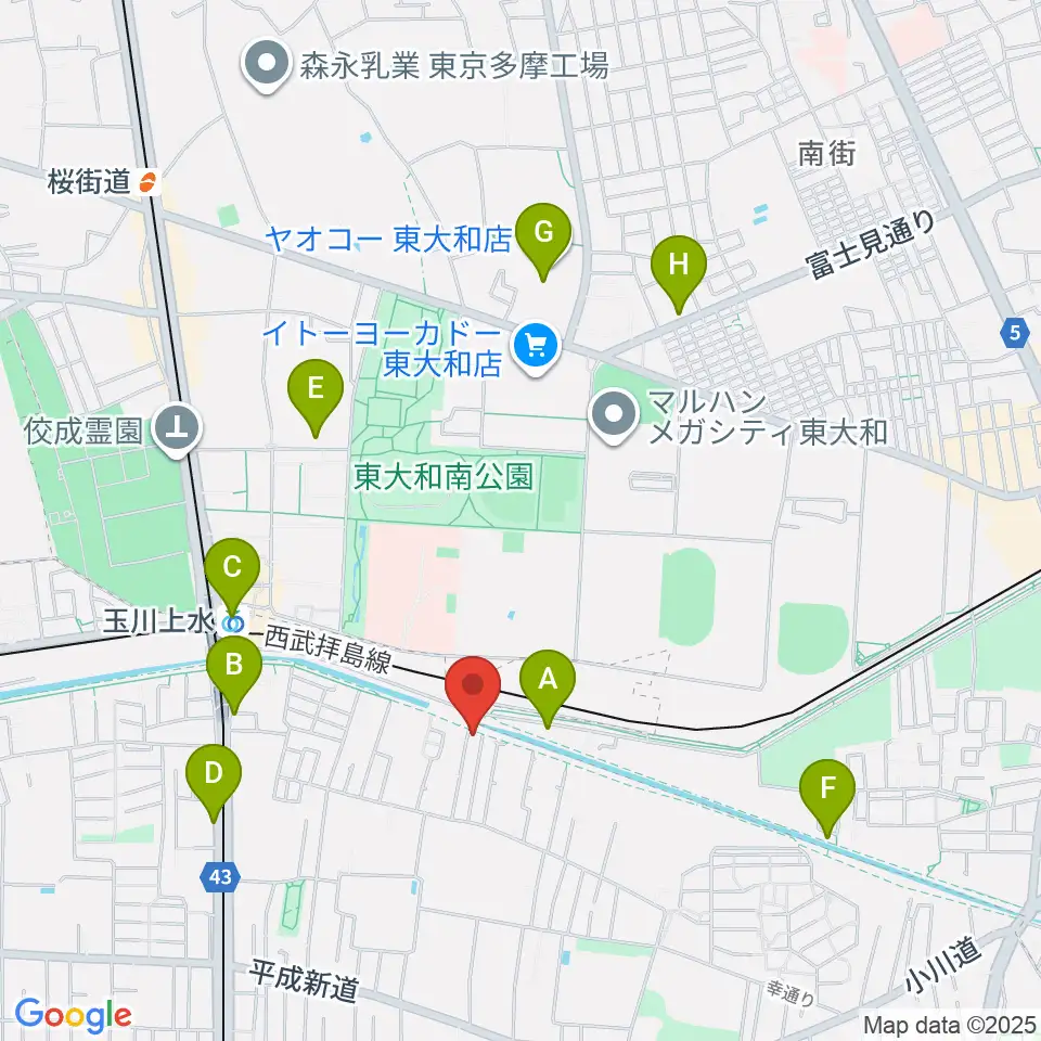 ロバハウス周辺のカフェ一覧地図