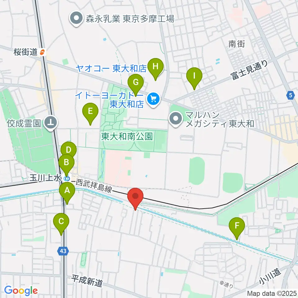 ロバハウス周辺のカフェ一覧地図