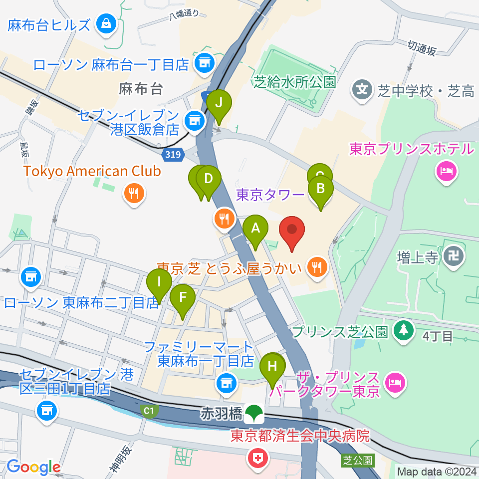 スターライズタワー周辺のカフェ一覧地図