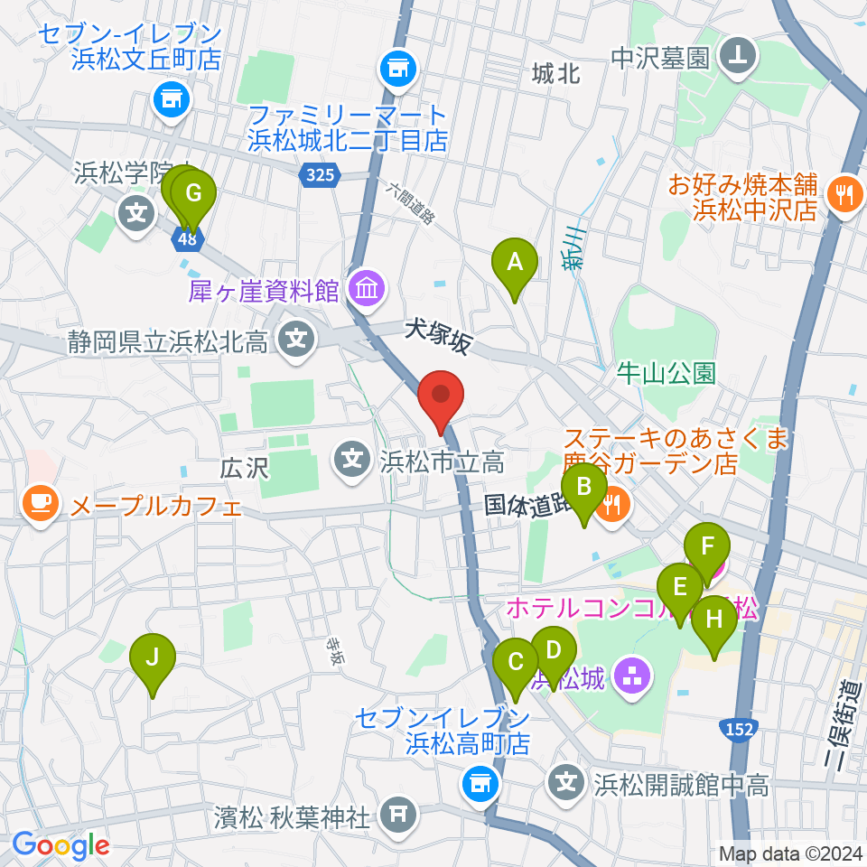 StudioBASIC周辺のカフェ一覧地図