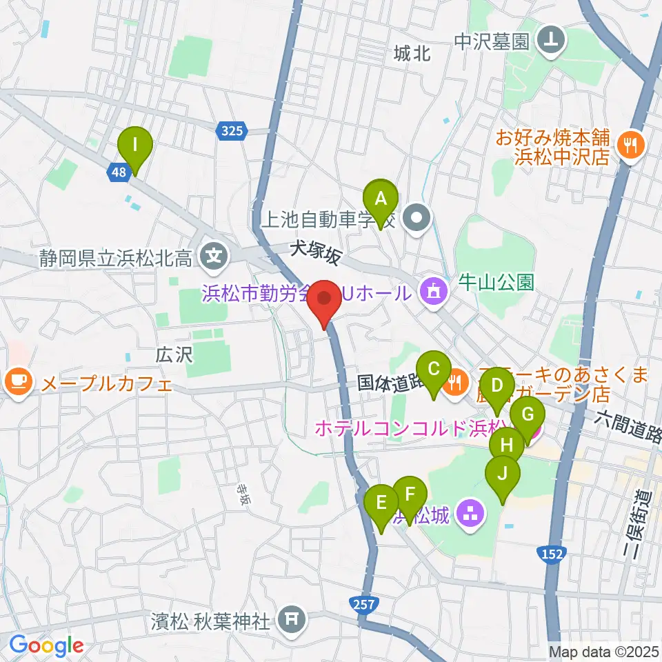 StudioBASIC周辺のカフェ一覧地図