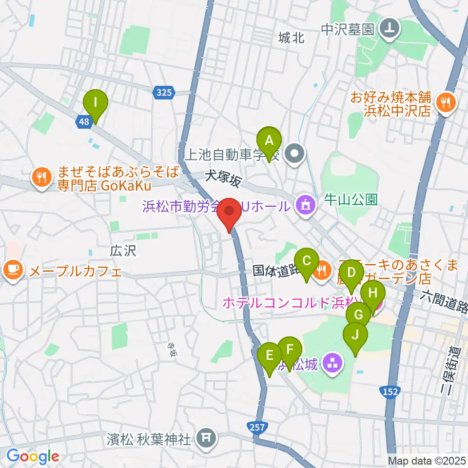 StudioBASIC周辺のカフェ一覧地図