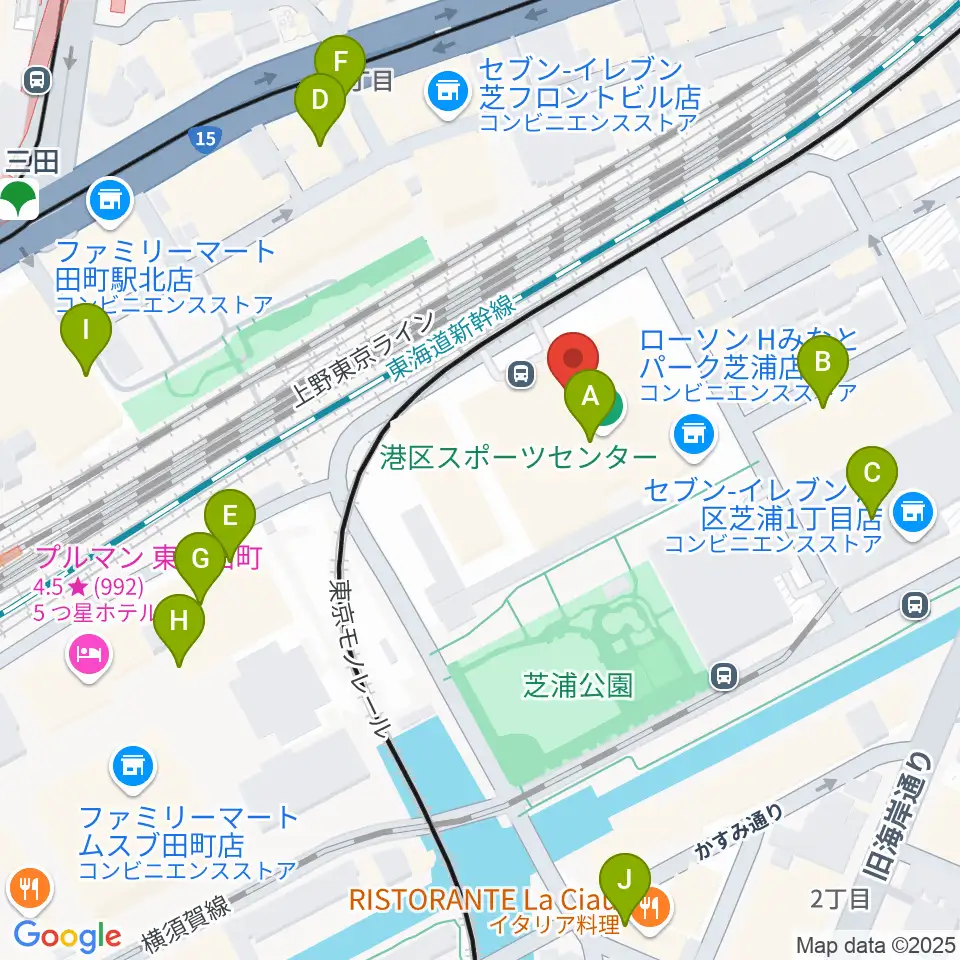 港区立男女平等参画センター リーブラ周辺のカフェ一覧地図