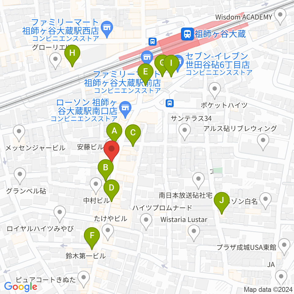 祖師谷大蔵エクレルシ周辺のカフェ一覧地図