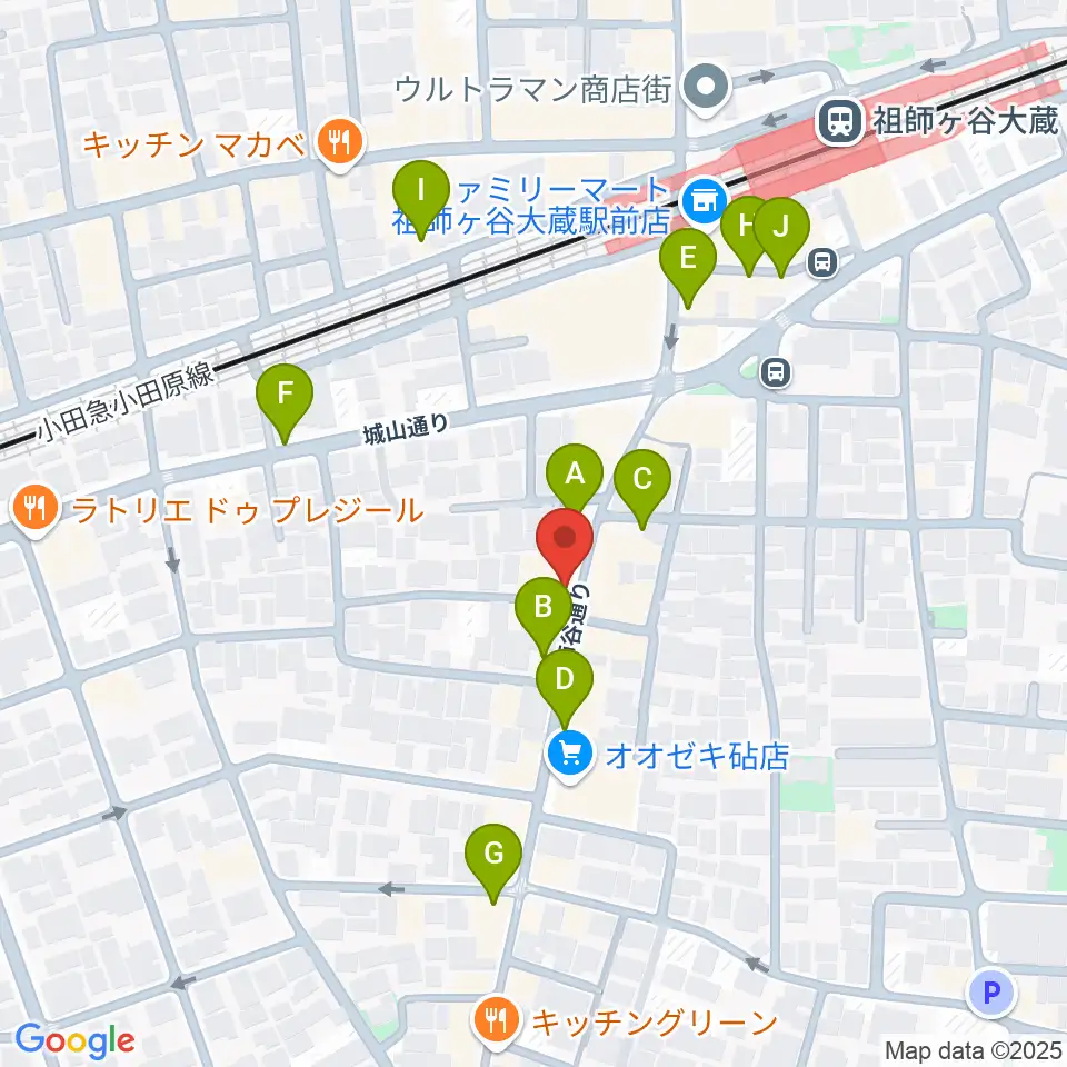 祖師谷大蔵エクレルシ周辺のカフェ一覧地図
