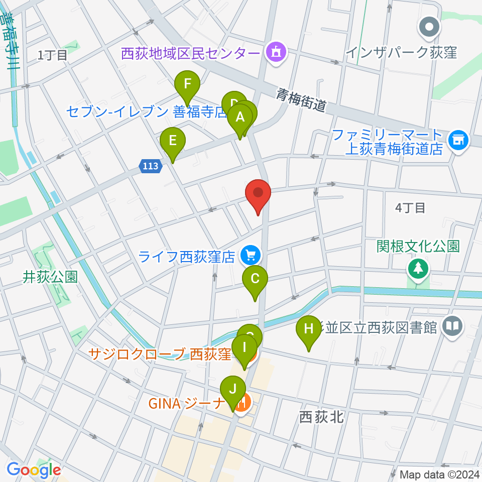 遊空間がざびぃ周辺のカフェ一覧地図