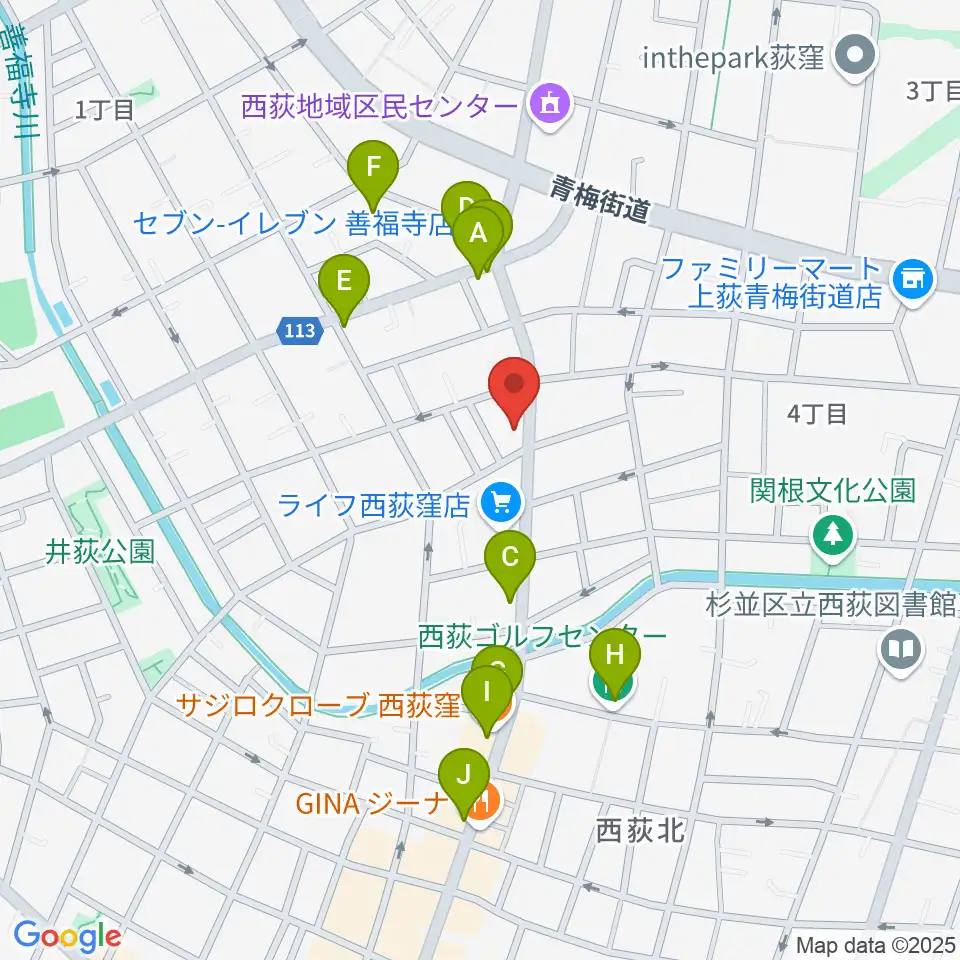 遊空間がざびぃ周辺のカフェ一覧地図
