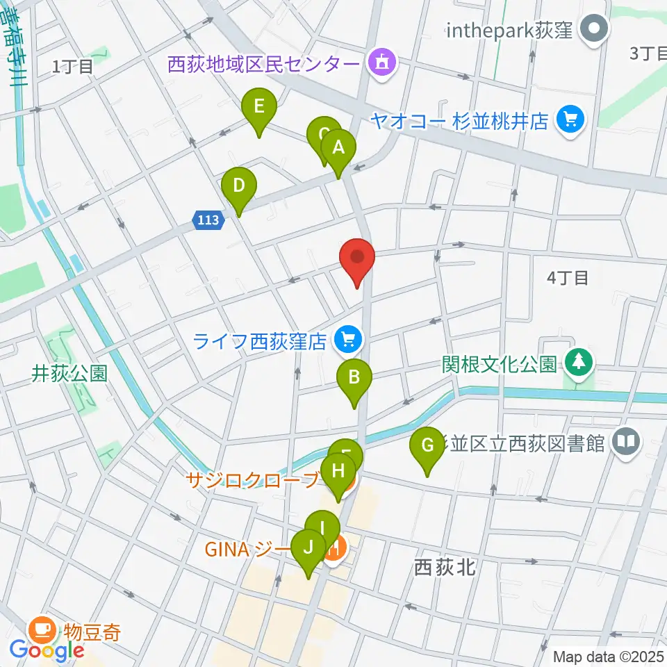 遊空間がざびぃ周辺のカフェ一覧地図
