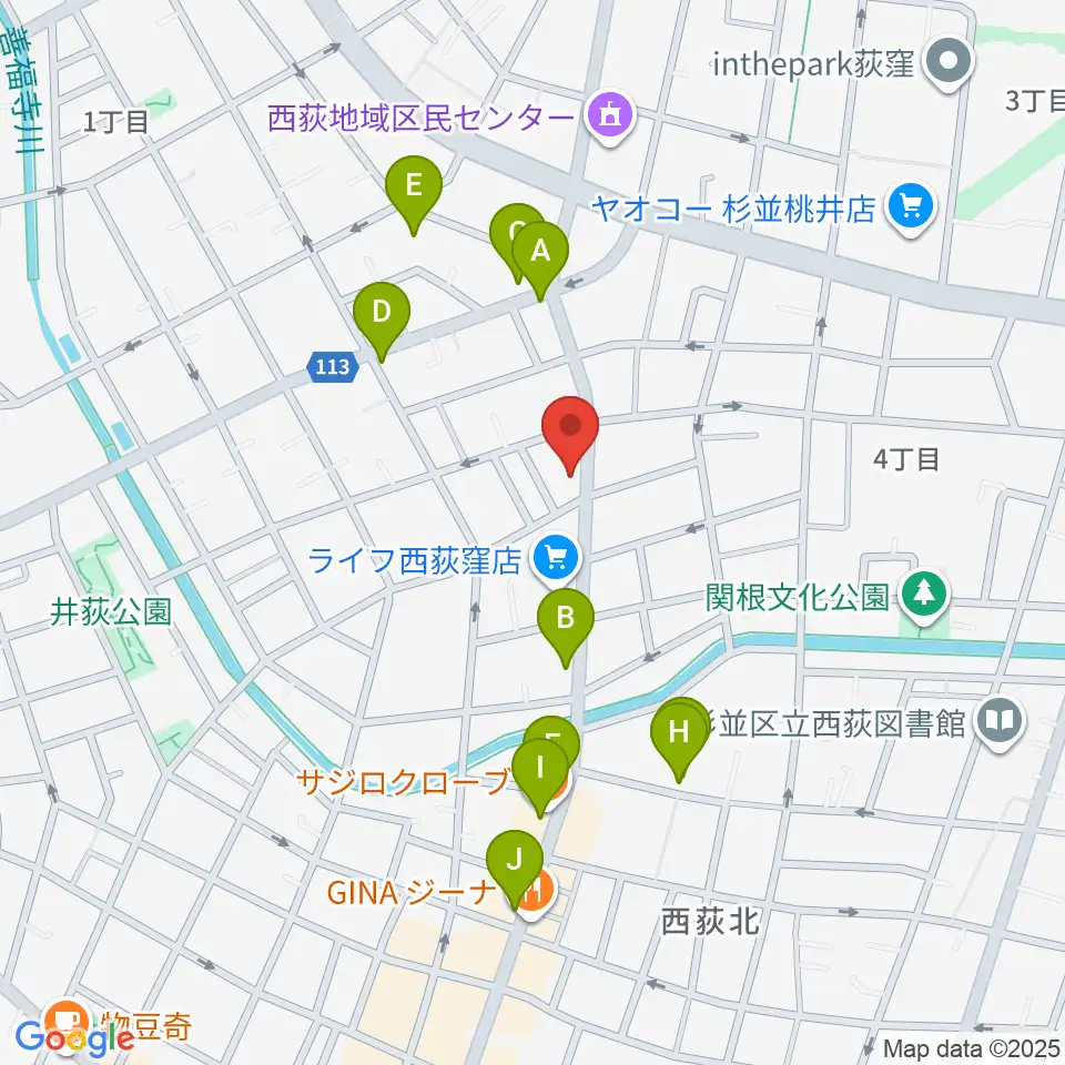 遊空間がざびぃ周辺のカフェ一覧地図