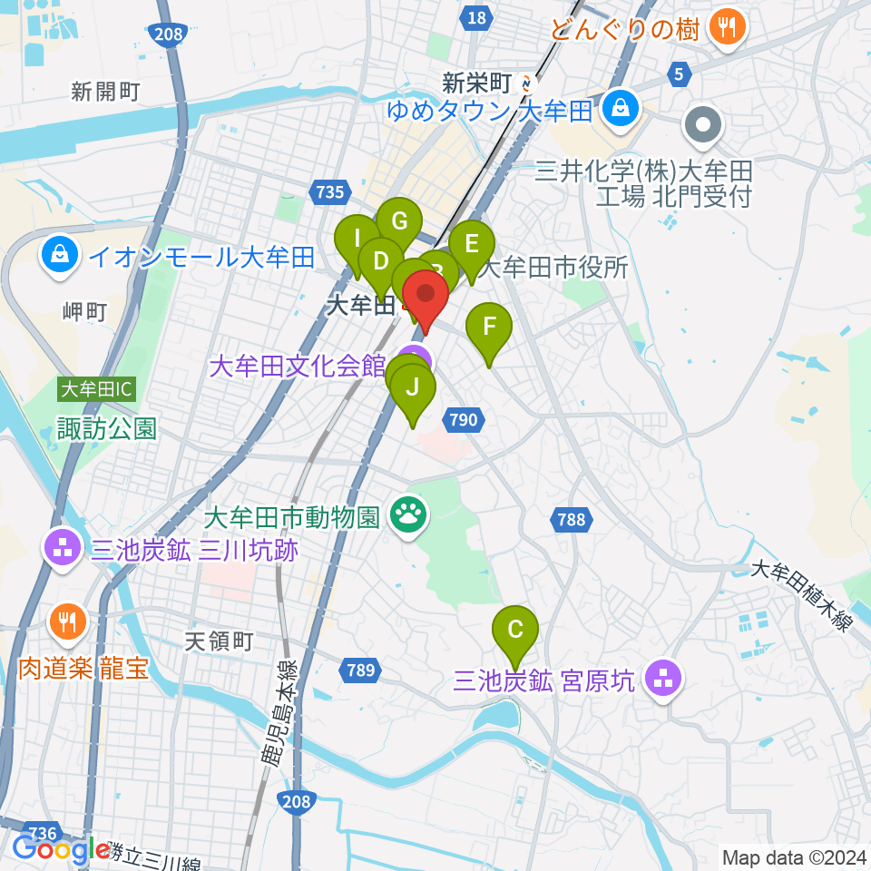 FMたんと周辺のカフェ一覧地図