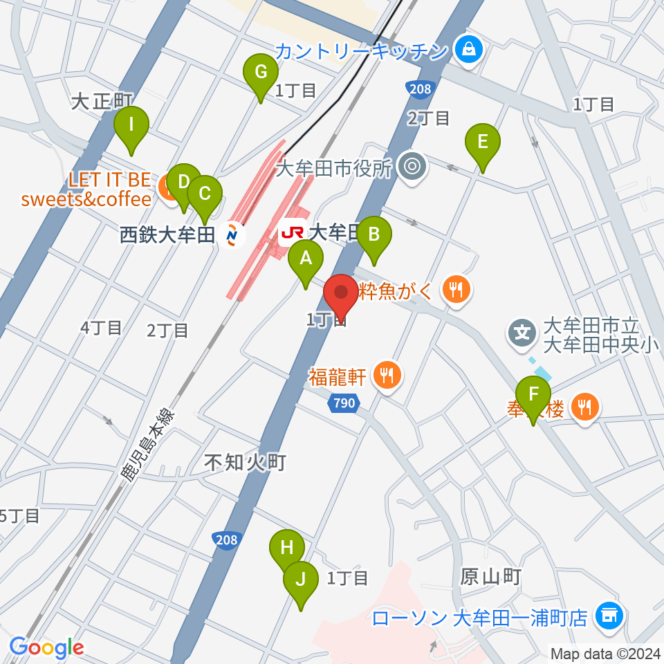 FMたんと周辺のカフェ一覧地図