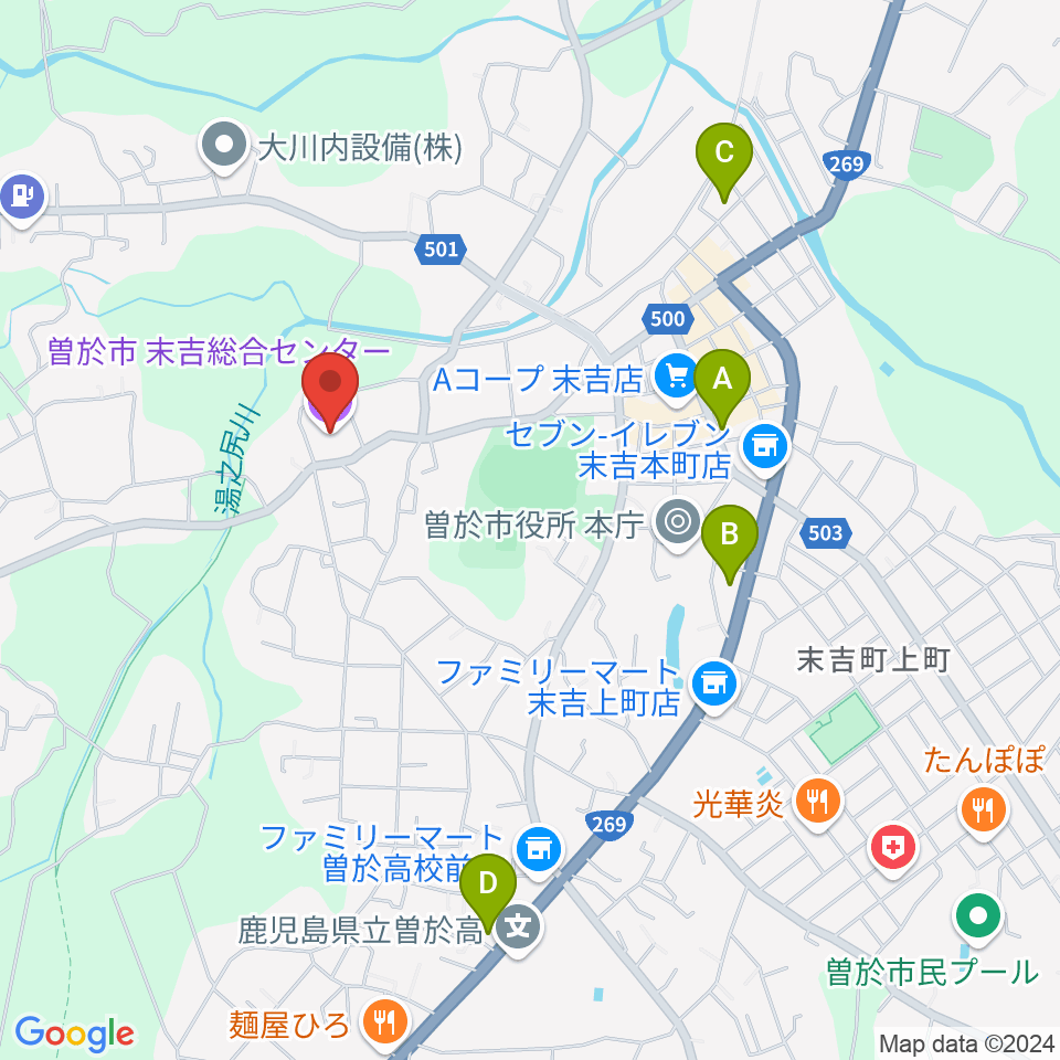 末吉総合センター周辺のカフェ一覧地図