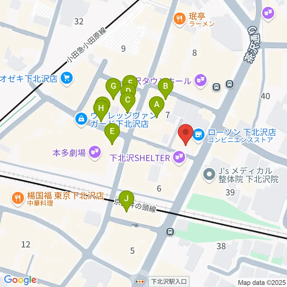 下北沢シアターミネルヴァ周辺のカフェ一覧地図