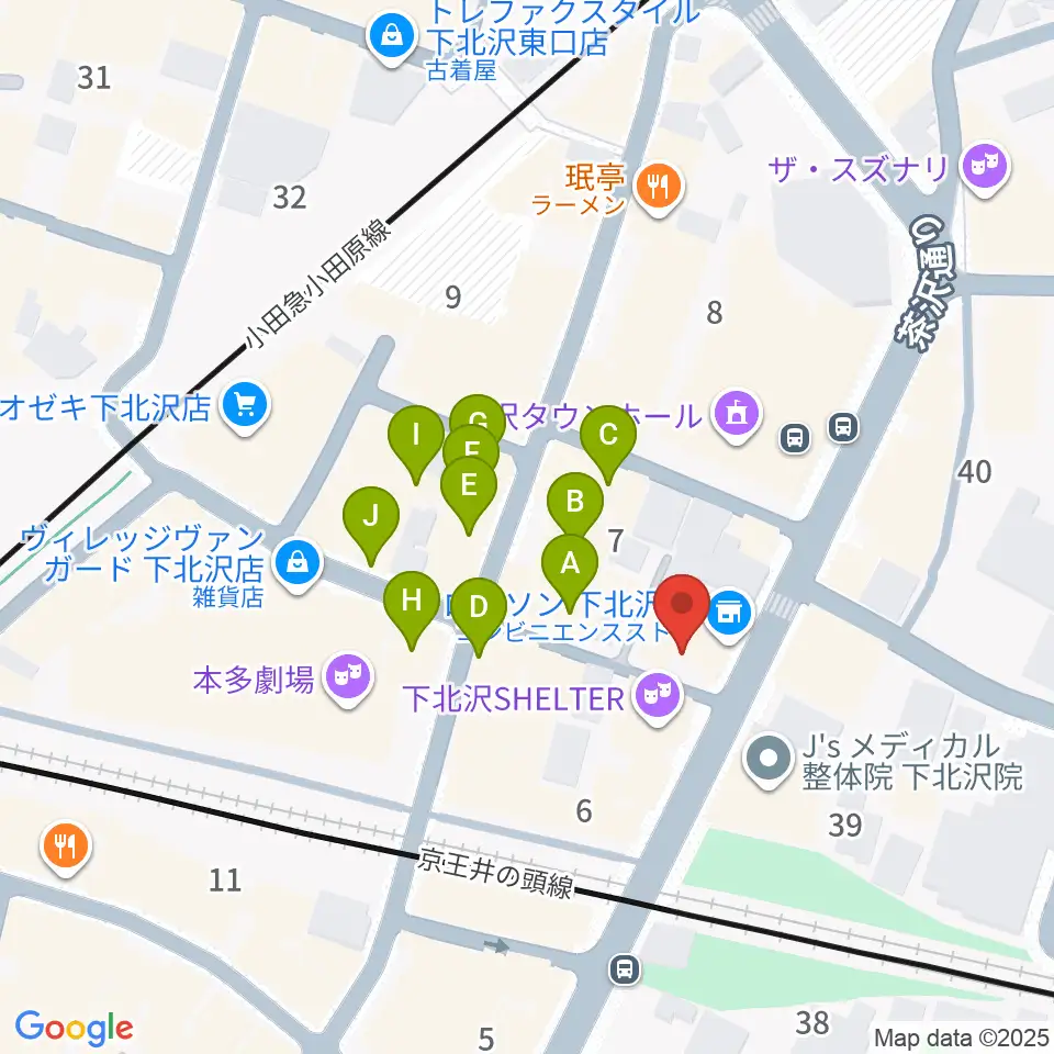 下北沢シアターミネルヴァ周辺のカフェ一覧地図