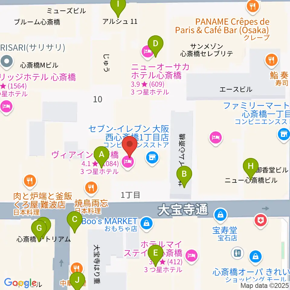 三木楽器BASS SIDE周辺のカフェ一覧地図